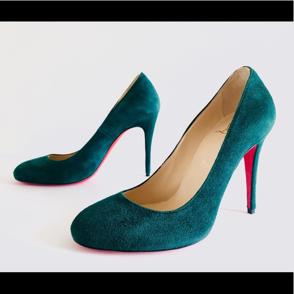 Christian Louboutin Fifi Green Suede Leather Pumps - Picture 3 of 13